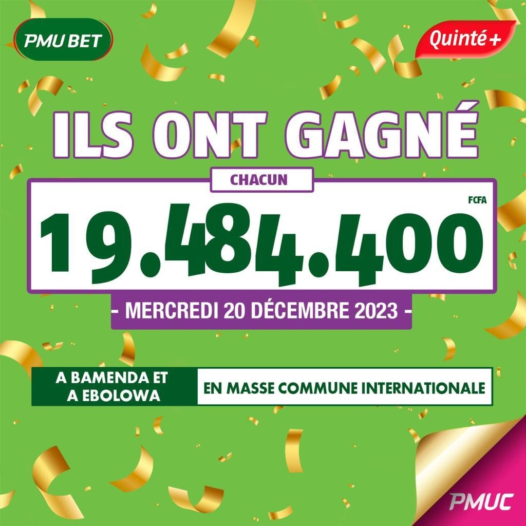 PMUC : Trois parieurs gagnent près de 20.000.000 Fcfa chacun